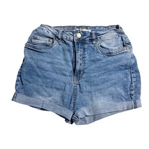 Urban Basics U2B Womens High Rise Cuffed Denim Jean Shorts Blue Size 7